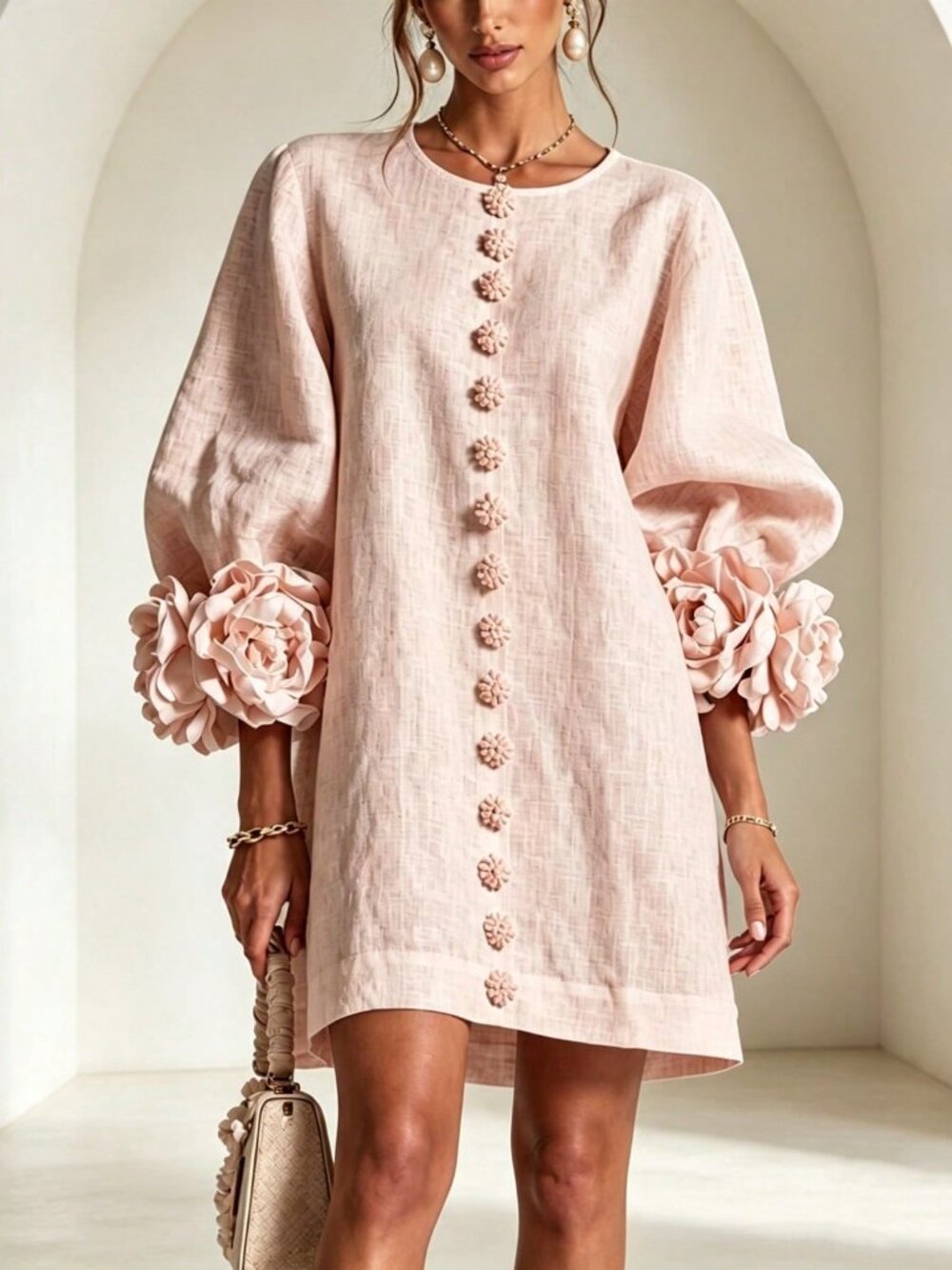 Pink Elegant Women's Tunic